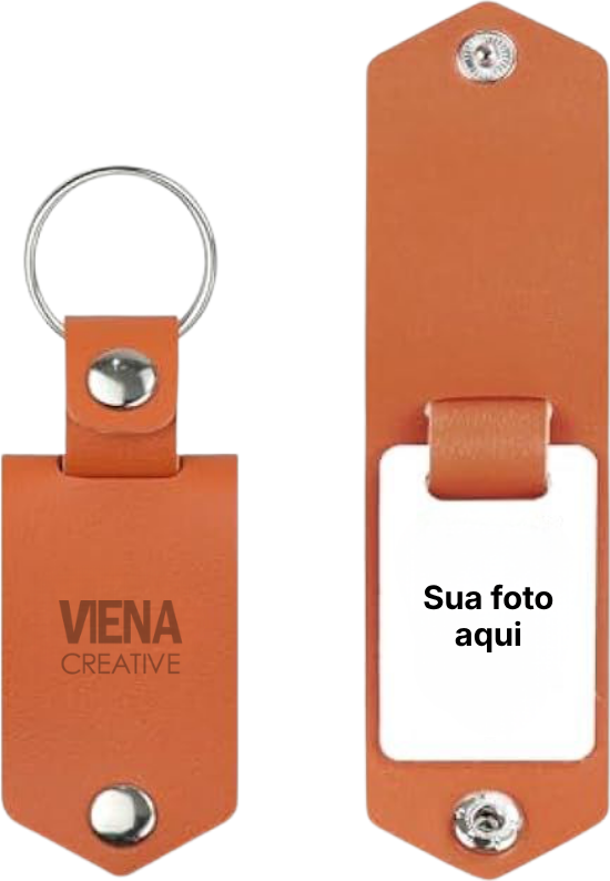 Chaveiro de couro Viena Creative com foto personalizada